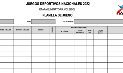 Planilla de Juego – Eliminatorias JDN Voleibol 2022