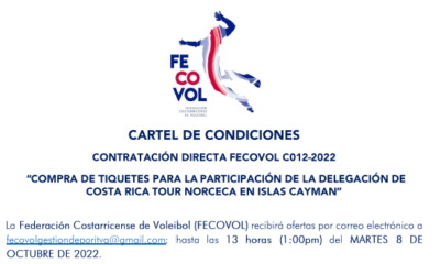 CONTRATACIÓN DIRECTA FECOVOL C012-2022
