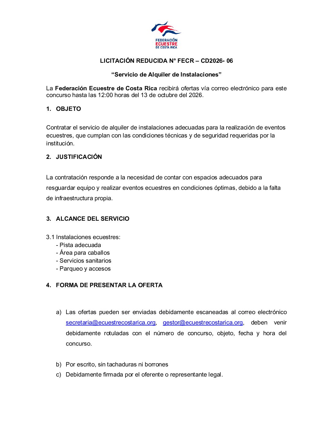 Licitacion sede Copa Federacion de Prueba Completa 2026 y Copa Federacion  Resistencia 2026