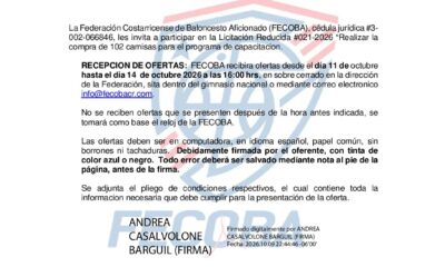 INVITACION LICITACION REDUCIDA #021-2026 “REALIZAR LA COMPRA DE 102 CAMISAS PARA LOS ARBITROS”